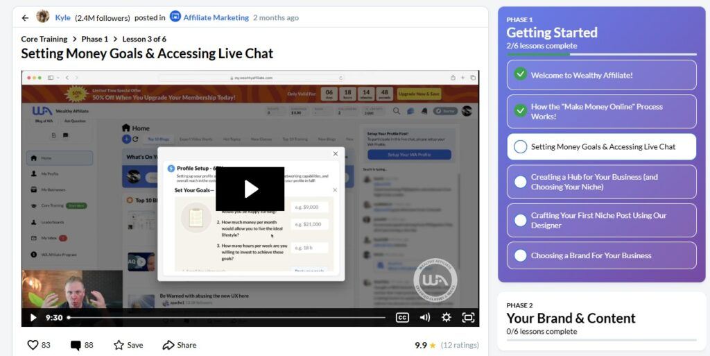 Setting Money Goals & Accessing Live Chat