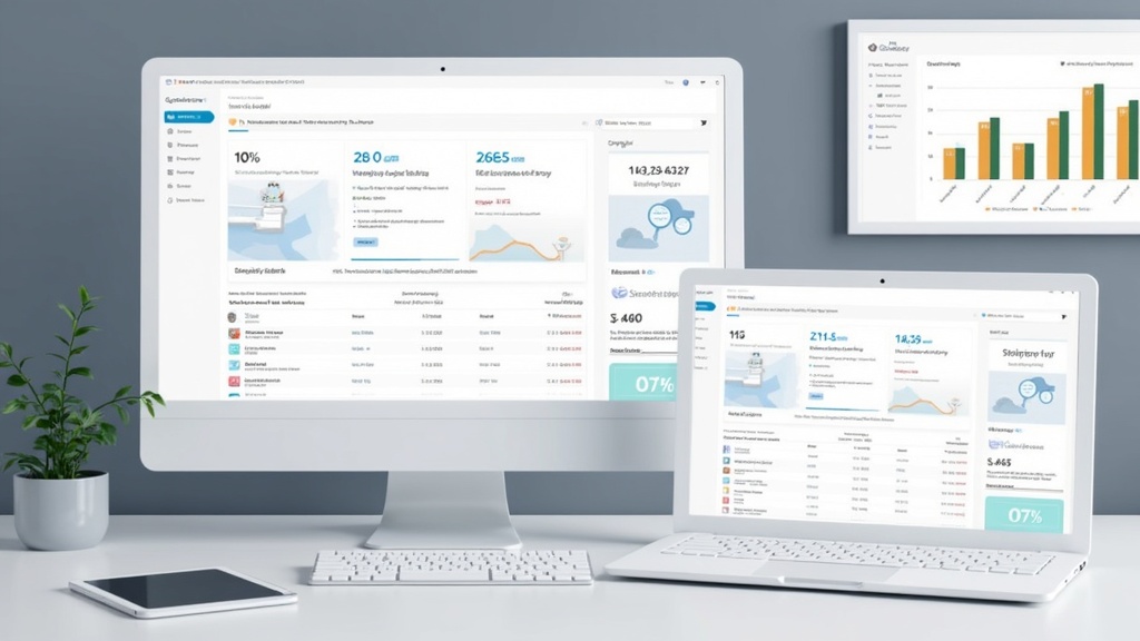 Affiliate marketing programs comparison concept with digital devices and affiliate network charts