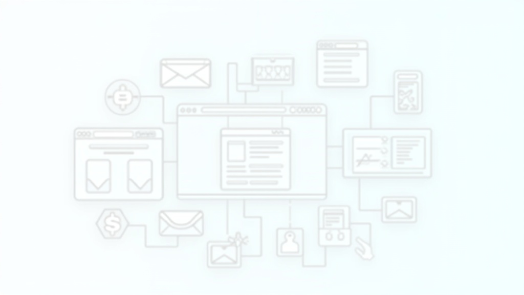 Illustration of different types of affiliate marketing programs, showing website, email, and social media icons, with network connections, dollar signs, and product images.